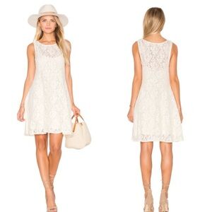 Free People Vintage Miles of Lace A Line Mini Dress Fairy Boho, Ivory - Size S‎